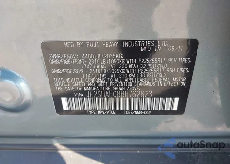 2011 Subaru Forester 2.5X Limited from USA, damaged, VIN JF2SHAEC8BH762623